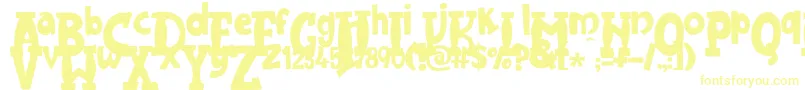 JMH Harry Dickson One Font – Yellow Fonts on White Background