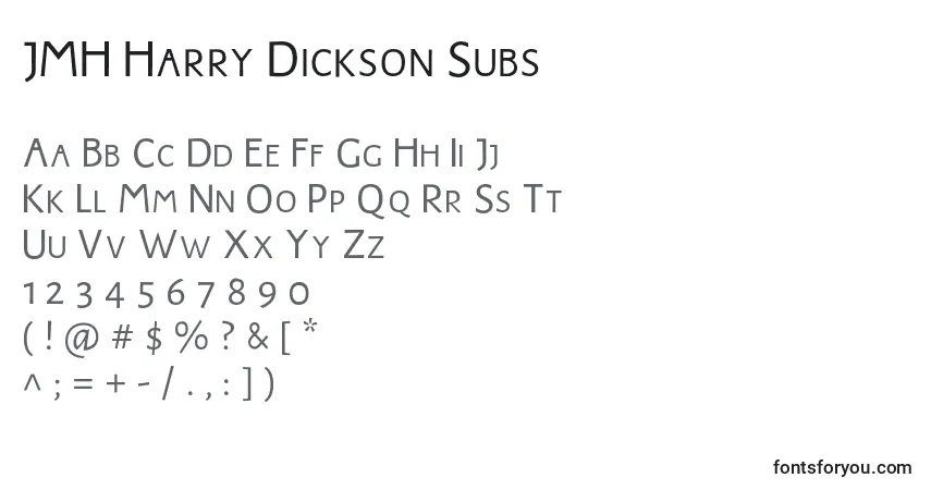 Шрифт JMH Harry Dickson Subs – алфавит, цифры, специальные символы
