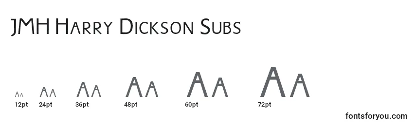 JMH Harry Dickson Subs Font Sizes
