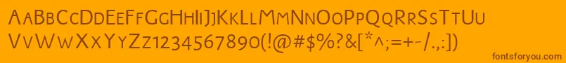 Saiba mais sobre a fonte JMH Harry Dickson Subs Fonte JMH Harry Dickson Subs – fontes marrons em um fundo laranja