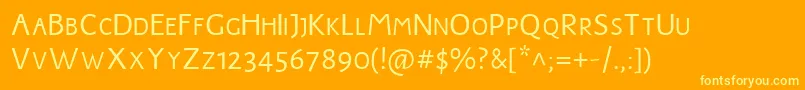 Шрифт JMH Harry Dickson Subs – жёлтые шрифты на оранжевом фоне