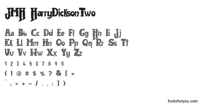 Czcionka JMH HarryDicksonTwo – alfabet, cyfry, specjalne znaki