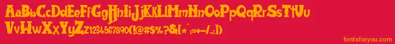 JMH HarryDicksonTwo Font – Orange Fonts on Red Background