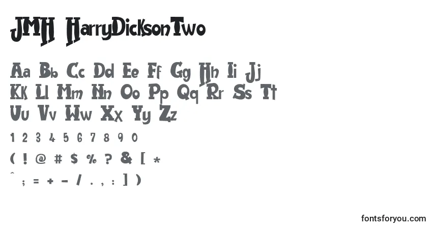 Schriftart JMH HarryDicksonTwo (130906) – Alphabet, Zahlen, spezielle Symbole