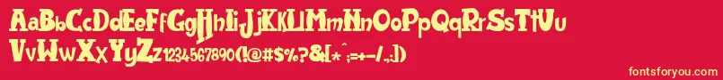 JMH HarryDicksonTwo Font – Yellow Fonts on Red Background