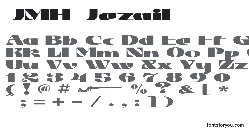 Шрифт JMH Jezail – алфавит, цифры, специальные символы