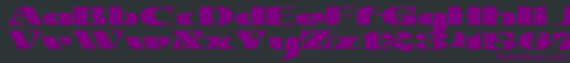 フォントJMH Jezail – 黒い背景に紫のフォント