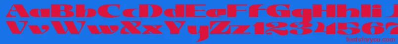 フォントJMH Jezail – 赤い文字の青い背景