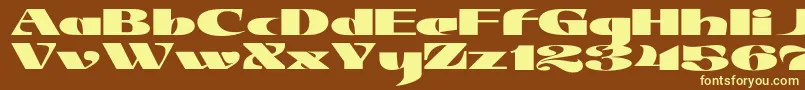 フォントJMH Jezail – 黄色のフォント、茶色の背景