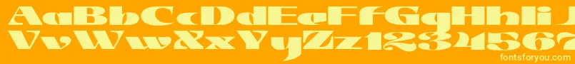 JMH Jezail Font – Yellow Fonts on Orange Background