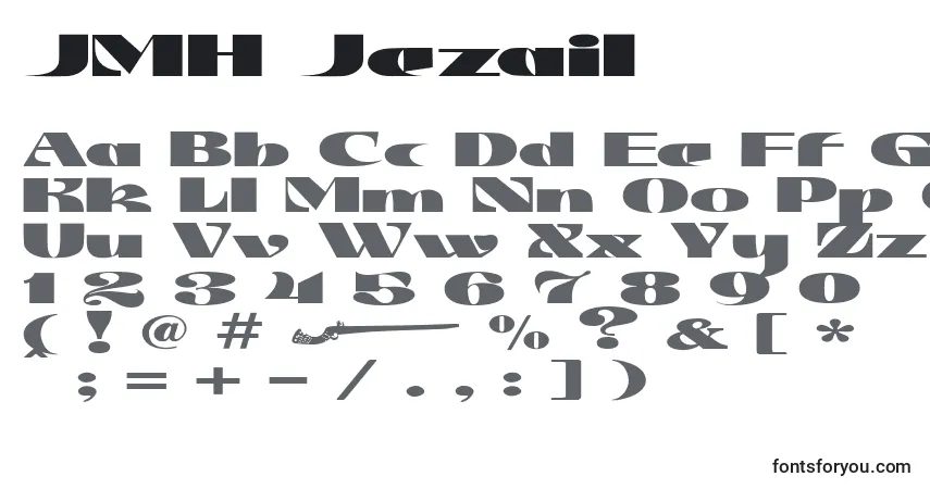 Schriftart JMH Jezail (130908) – Alphabet, Zahlen, spezielle Symbole