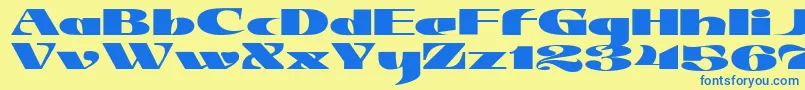 JMH Jezail Font – Blue Fonts on Yellow Background