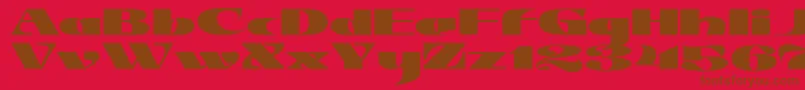 JMH Jezail-Schriftart – Braune Schriften auf rotem Hintergrund