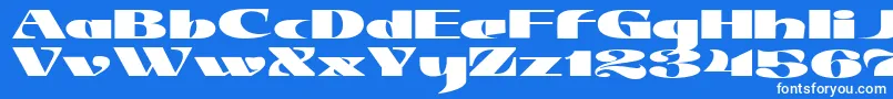 フォントJMH Jezail – 青い背景に白い文字