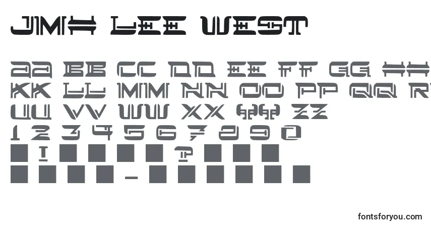Czcionka JMH Lee West – alfabet, cyfry, specjalne znaki