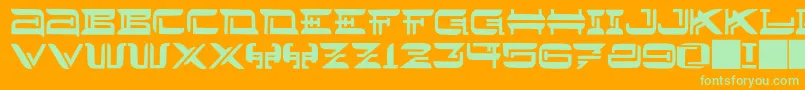 フォントJMH Lee West – オレンジの背景に緑のフォント