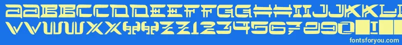 フォントJMH Lee West – 黄色の文字、青い背景