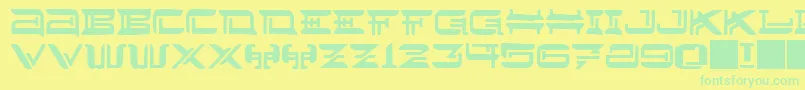 フォントJMH Lee West – 黄色い背景に緑の文字