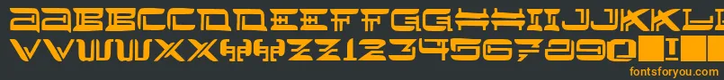 フォントJMH Lee West – 黒い背景にオレンジの文字