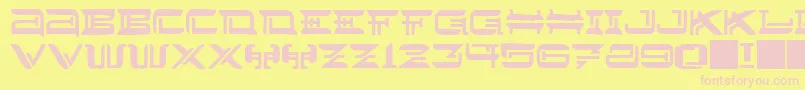 JMH Lee West-fontti – vaaleanpunaiset fontit keltaisella taustalla