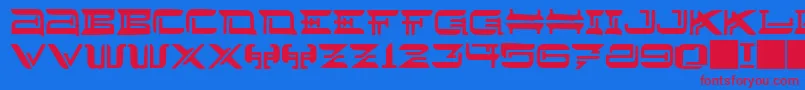 フォントJMH Lee West – 赤い文字の青い背景