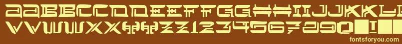 JMH Lee West-fontti – keltaiset fontit ruskealla taustalla