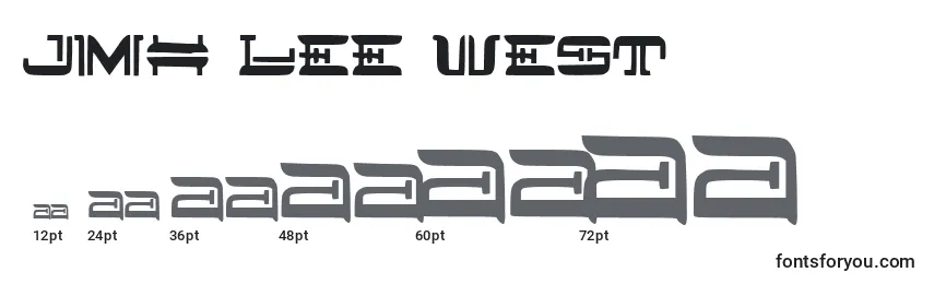 Размеры шрифта JMH Lee West (130910)