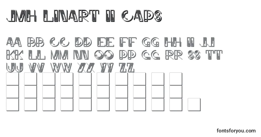 Шрифт JMH Linart II Caps – алфавит, цифры, специальные символы