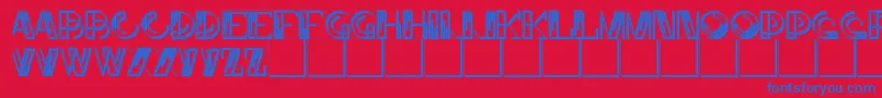 JMH Linart II Caps Font – Blue Fonts on Red Background
