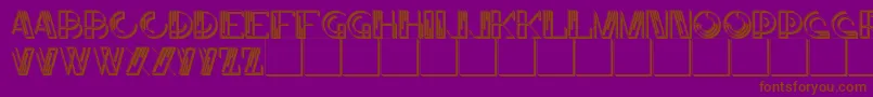 JMH Linart II Caps-Schriftart – Braune Schriften auf violettem Hintergrund