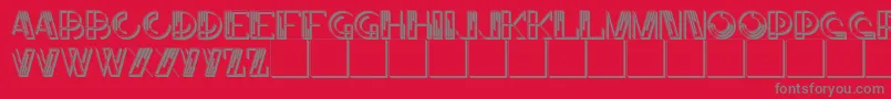 JMH Linart II Caps-Schriftart – Graue Schriften auf rotem Hintergrund