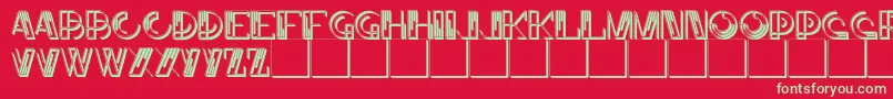 JMH Linart II Caps Font – Green Fonts on Red Background
