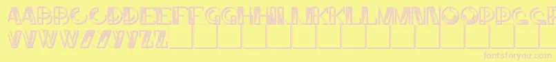 Шрифт JMH Linart II Caps – розовые шрифты на жёлтом фоне