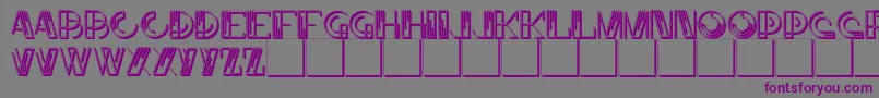フォントJMH Linart II Caps – 紫色のフォント、灰色の背景