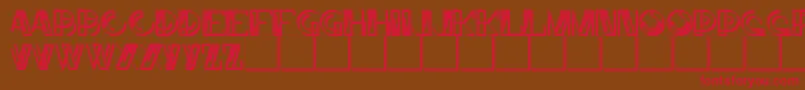 JMH Linart II Caps Font – Red Fonts on Brown Background