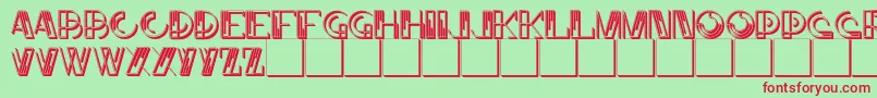 フォントJMH Linart II Caps – 赤い文字の緑の背景