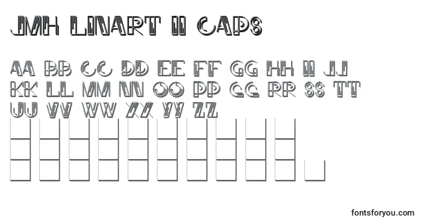 Schriftart JMH Linart II Caps (130912) – Alphabet, Zahlen, spezielle Symbole