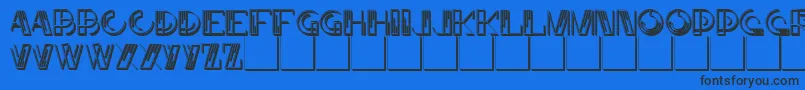 JMH Linart II Caps Font – Black Fonts on Blue Background