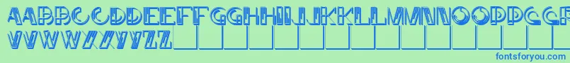 JMH Linart II Caps Font – Blue Fonts on Green Background