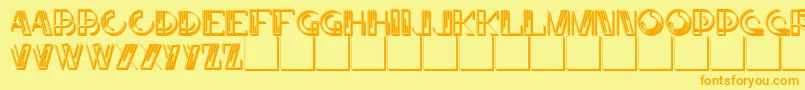 JMH Linart II Caps Font – Orange Fonts on Yellow Background