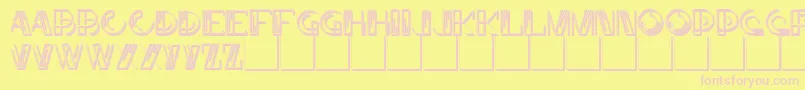 JMH Linart II Caps Font – Pink Fonts on Yellow Background