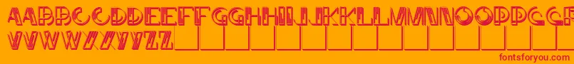 JMH Linart II Caps Font – Red Fonts on Orange Background