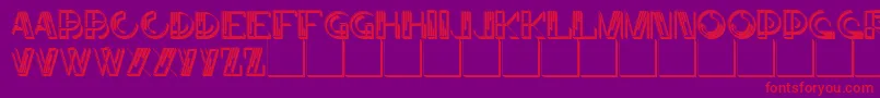 JMH Linart II Caps Font – Red Fonts on Purple Background