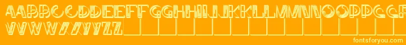 JMH Linart II Caps Font – Yellow Fonts on Orange Background