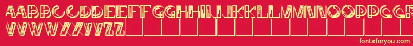 JMH Linart II Caps Font – Yellow Fonts on Red Background