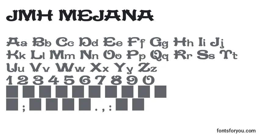 A fonte JMH MEJANA – alfabeto, números, caracteres especiais