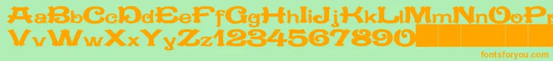 JMH MEJANA Font – Orange Fonts on Green Background