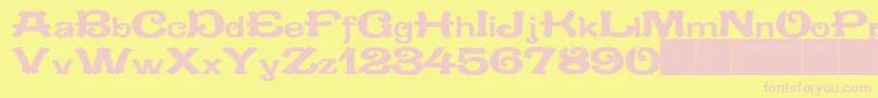 JMH MEJANA Font – Pink Fonts on Yellow Background