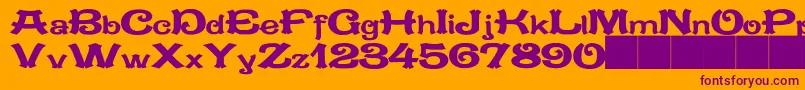 JMH MEJANA Font – Purple Fonts on Orange Background