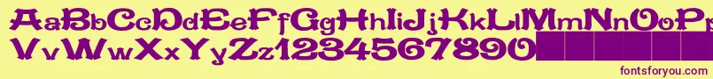 JMH MEJANA Font – Purple Fonts on Yellow Background